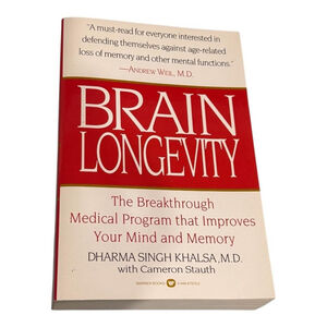 Brain Longevity by Dharma Singh Khalsa Paperback Memory Health Aging Book